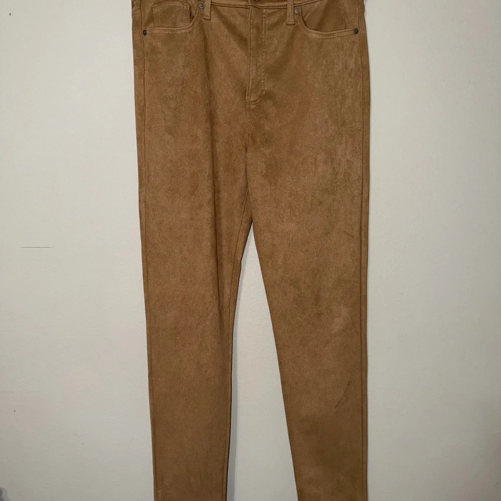 Banana Republic Womens Suede Like‎ Tan Pants Size 31/12 Tall Washwell High rise